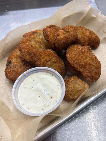 DEEP FRIED PORTABELLA MUSHROOM TOPS